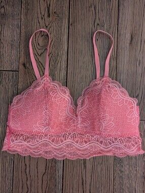 Like New! Leonisa Lace Bralette,  Coral Pink